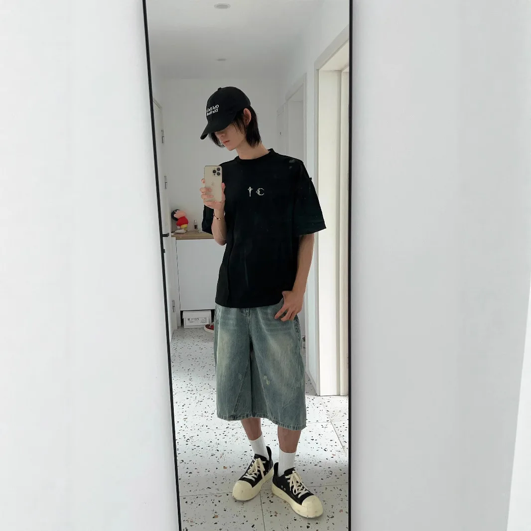 เสื้อยืดแขนสั้นโอเวอร์ไซส์ลำลอ - Streetwear Brand Vintage บทวิจารณ์และราคา