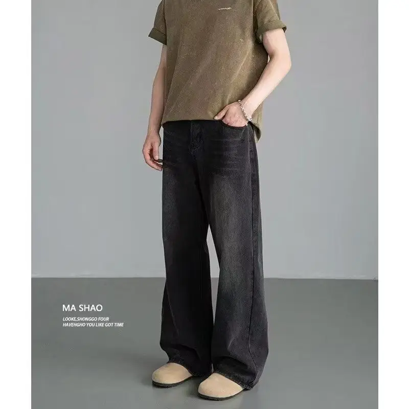 กางเกงยีนส์ขากว้างแฟชั่นเกาหลี - Streetwear Brand Denim บทวิจารณ์และราคา